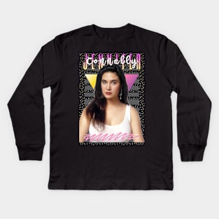 Jennifer Connelly Aesthetic 80s Fan Art Kids Long Sleeve T-Shirt